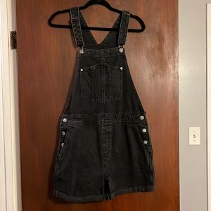 Old Navy Black Jean Overall Shorts